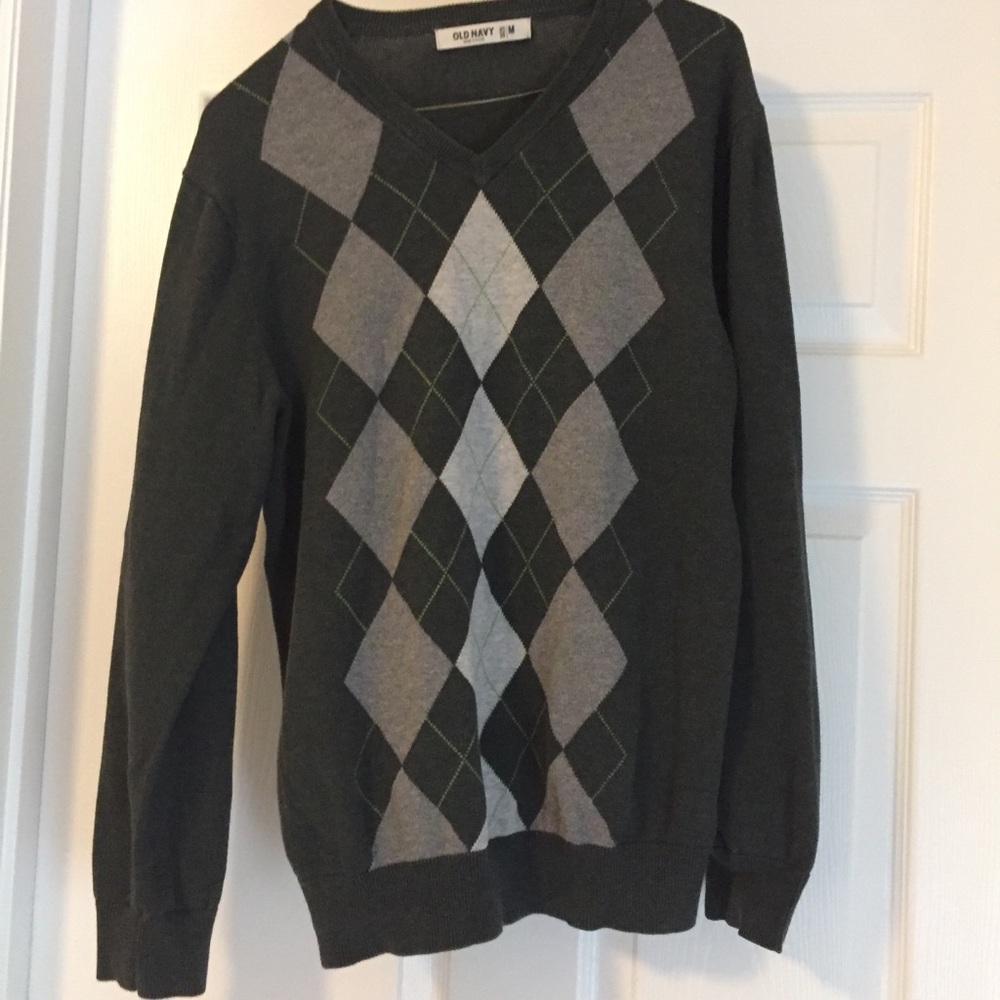 Old navy men pullover vneck argyle sweater